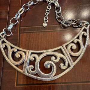 Brighton Silver Scrollwork Collar Necklace